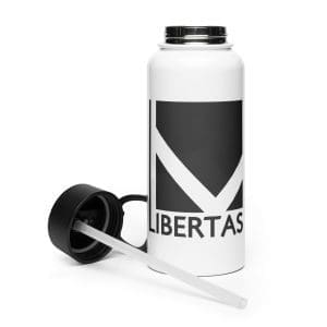 Libertas Music Stainless steel water bottle with a straw lid